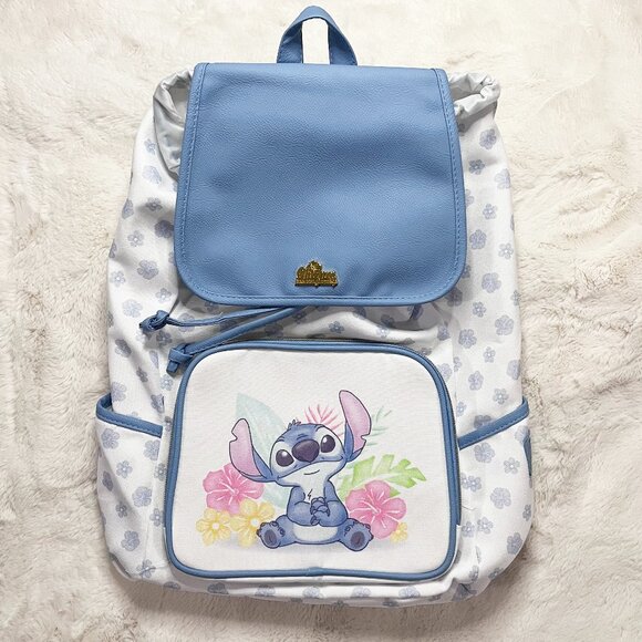 Loungefly Disney Lilo And Stitch Hibiscus Ohana Slouch Drawstring Backpack NWT - Picture 1 of 14